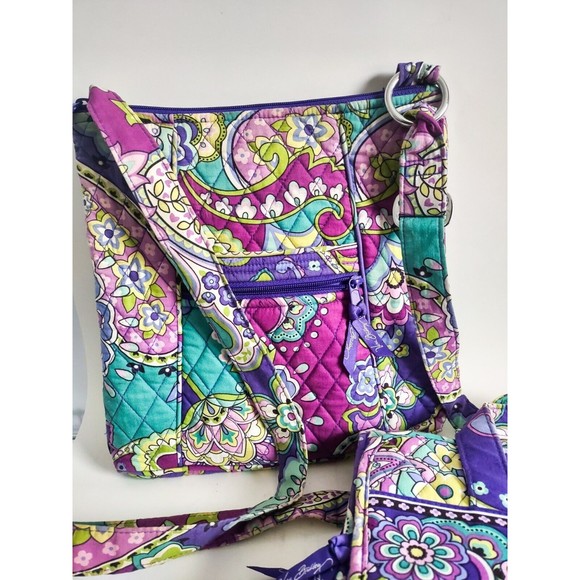 Vera Bradley Heather Purple Green Crossbody Bag - Picture 1 of 14